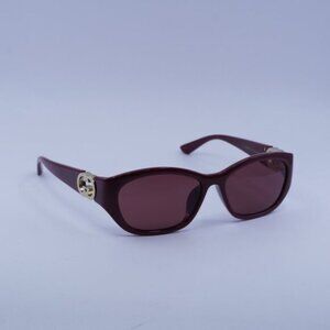 Gucci GG1826SK 003 Sunglasses Burgundy Geometric Frame, Burgundy Lenses